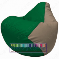 Бескаркасное кресло мешок Груша Г2.3-0102 (зелёный, светло-серый)